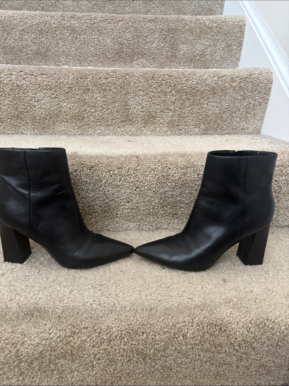 Marc Fisher Black Pointed-Toe Leather Ankle Bootie - Picture 4 of 7